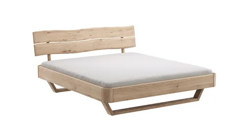 Bettgestell 1660 - Liegefläche ca. 180x200 cm, Wildeiche bianco, sandgestrahlt