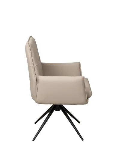 Armlehnstuhl MARCELLA - drehbar, Leder, Latte