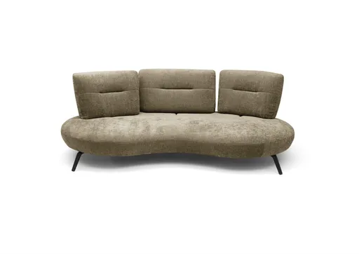 Nierensofa PACEY - 3-Sitzer inkl. Schwenkrücken, Stoff, Hellbraun