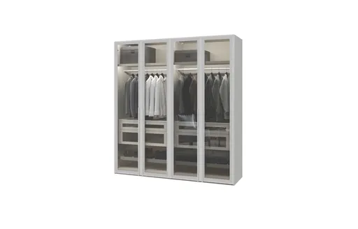 Drehtürenschrank JOIN IT- B ca. 202 cm, Weiss, Glas
