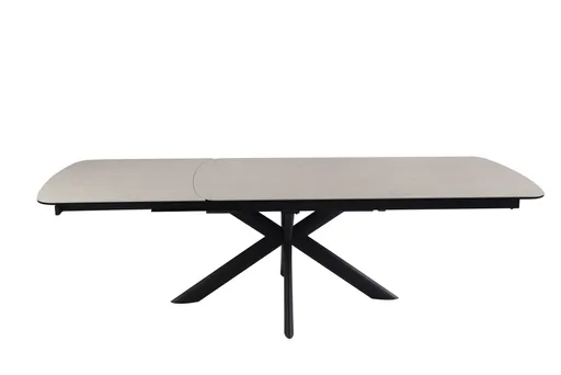 Esstisch MAXIE - ausziehbar, LB ca. 190x98 cm, Glaskeramik, Travertin farbig