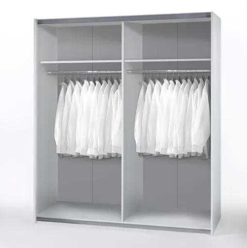 Schwebetürenschrank- B ca. 170 cm, Weiß, Eiche Dekor
