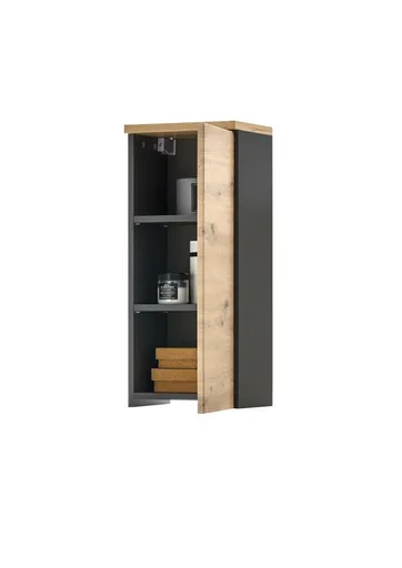 Hängeschrank- B ca. 30 cm, Dunkelgrau, Eiche Dekor