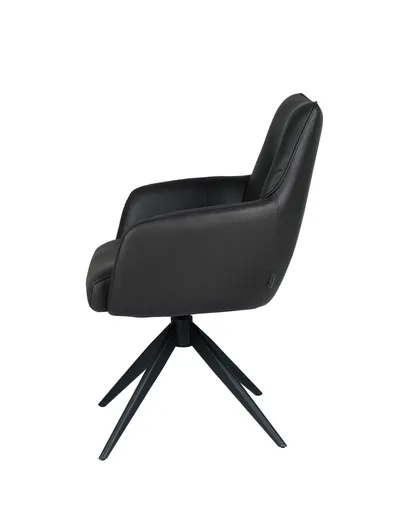 Armlehnstuhl MANON - drehbar, Stoff, Schwarz