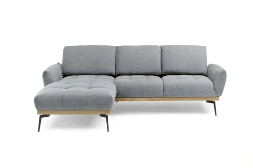 Ecksofa EDDIE - Ecke links, 2-Sitzer inkl. Rückenverstellungen, Stoff, Dunkelgrau