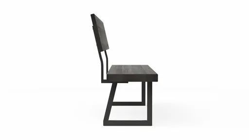 Holzbank Clifton - mit Rückenlehne, Breite ca. 180cm, Zerreiche massiv, smoked