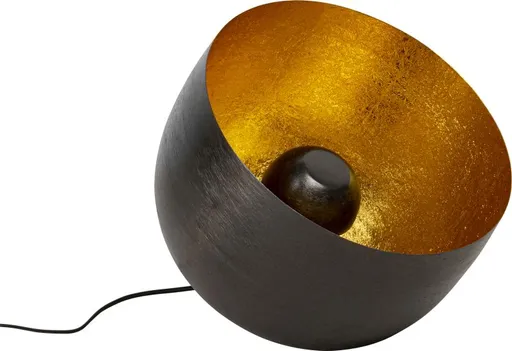 Bodenleuchte- DH ca. 35x31 cm, Stahl vernickelt, Schwarz, Gold