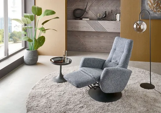 TV-Sessel - Größe S, Relaxfunktion, Kopfteil verstellbar, Stoff, Marine