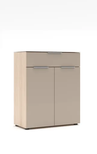 Schuhschrank - B ca. 80 cm, Riva Eiche Nachbildung, Kaschmir