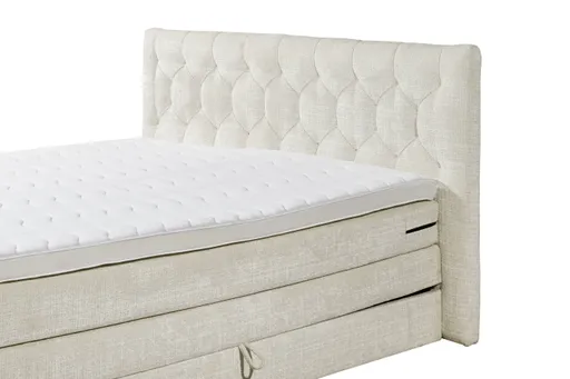 Boxspringbett- Liegefläche ca. 180x200 cm, Stoff, Creme