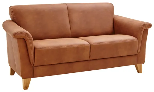 Sofa Providence - 2,5-Sitzer, Leder & Stoff, Braun