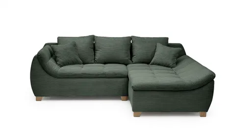 Ecksofa JAMILA - 2-Sitzer, Ecke rechts, Stoff, Grün