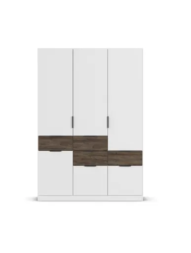 Drehtürenschrank RAAS- B ca. 136 cm, Weiß, Vintage