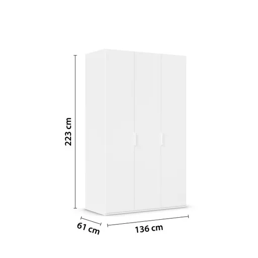 Drehtürenschrank ROVERO- B ca. 135 cm, Weiß