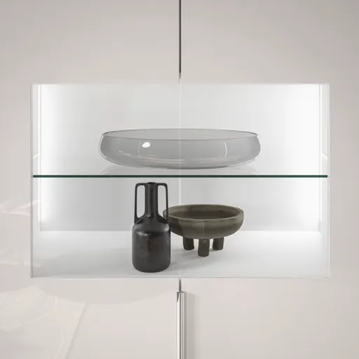 Vitrine- inkl. LED-Beleuchtung, Weiß