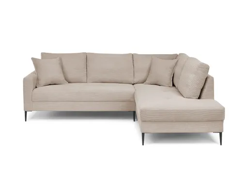 Ecksofa - 3-Sitzer, Ecke rechts, Stoff, Beige