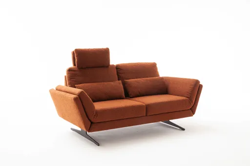 Sofa Tova - 2-Sitzer inkl. Rücken und Armlehnenverstellung, Stoff, Rost