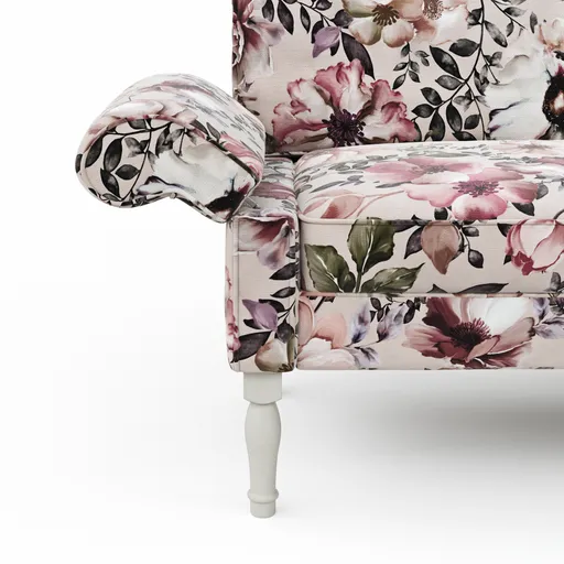 Sofa Washington - 3,5-Sitzer inkl. Armlehne verstellbar, Rücken gerade, Stoff, Mehrfarbig