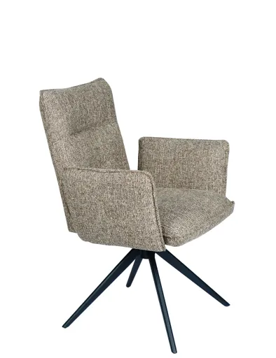 Armlehnstuhl MARCIA - drehbar, Stoff, Braun