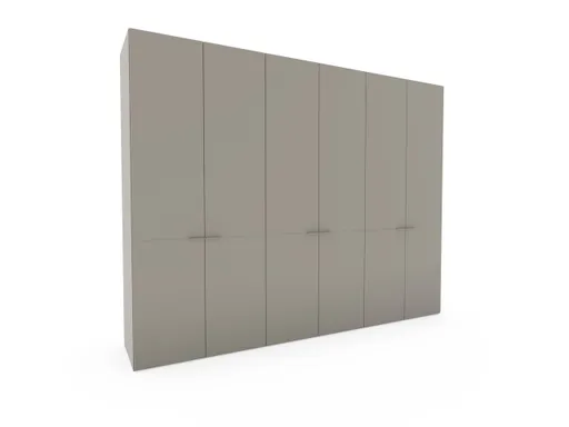 Drehtürenschrank Matera - BHT ca. 301x235x60 cm, Lack Matt, Muschelgrau, Abs. Coffee