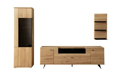 Wohnwand - Eiche teilmassiv