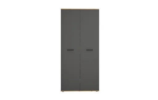 Schuhschrank - B ca. 90 cm, Artisan Eiche Nachbildung, Anthrazit