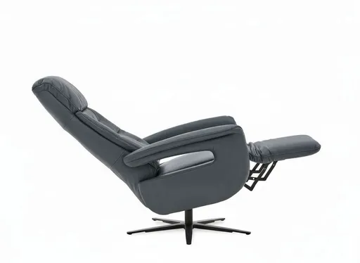 TV Sessel - Größe L, Relaxfunktion, Kopfteil vertellbar, Leder, Blau