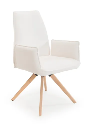 Armlehnstuhl - drehbar, Stoff, Weiß