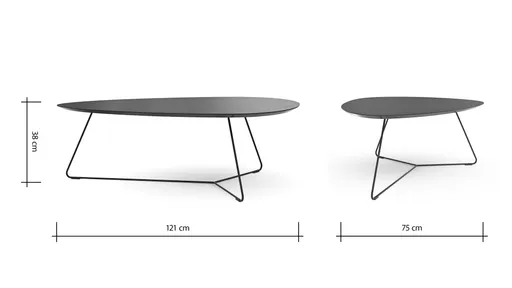 Couchtisch Fano - LBH ca. 121x75x38 cm, Fenix, Aubergine