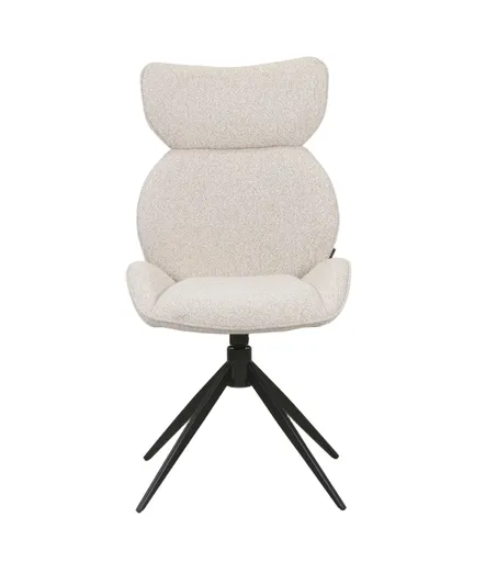 Stuhl MIRNA - drehbar, Stoff, Beige