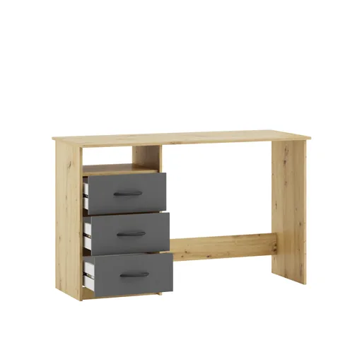 Schreibtisch - LB ca. 123x50 cm, Eiche Dekor, Anthrazit