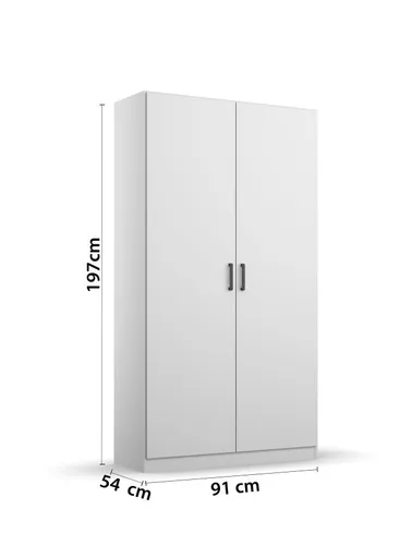 Drehtürenschrank RHONDA- B ca. 91 cm, Weiß