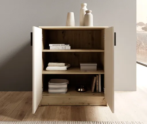 Kommode - B ca. 74 cm, Artisan Eiche Nachbildung, Kaschmir