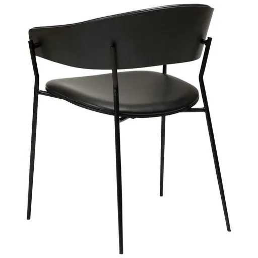 Stuhl - Furnierholz, Kunstleder, Ash, Schwarz