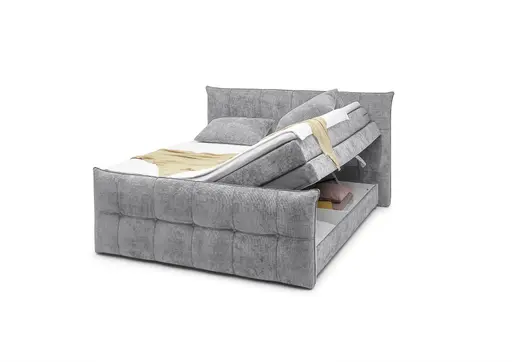 Boxspringbett- Liegefläche ca. 180x200 cm, Stoff, Grau