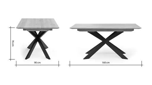 Esstisch Talara Lola - ausziehbar, LB ca. 160x90cm, Wildeiche Bianco