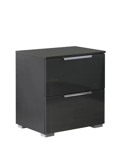 Nachttisch - B. ca. 40 cm,  Farbglas Basalt