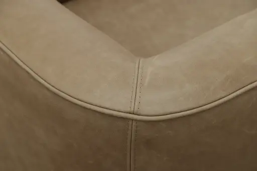 Sessel Stormy - drehbar, Leder, Taupe