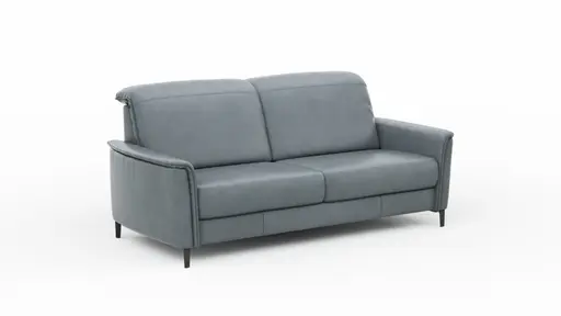 Sofa Bolivien - 2,5-Sitzer groß, Kopfteil verstellbar, Leder, Steel