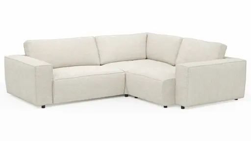 Ecksofa Lilaia - 2-Sitzer links, Ecke, 1,5-Sitzer Tief, Stoff, Creme
