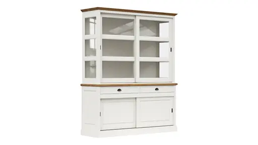 Buffetschrank Louisiana - mit Schiebetüren, teilmassiv, Weiß