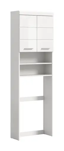 Waschmaschinenüberbau - B ca. 63 cm, Weiß, Weiß Hochglanz