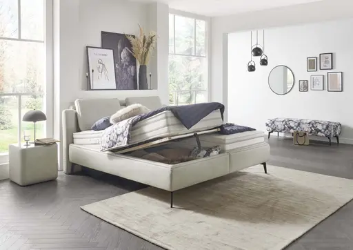 Polsterbett - Liegefläche ca. 180x200 cm, Feincord, Natur