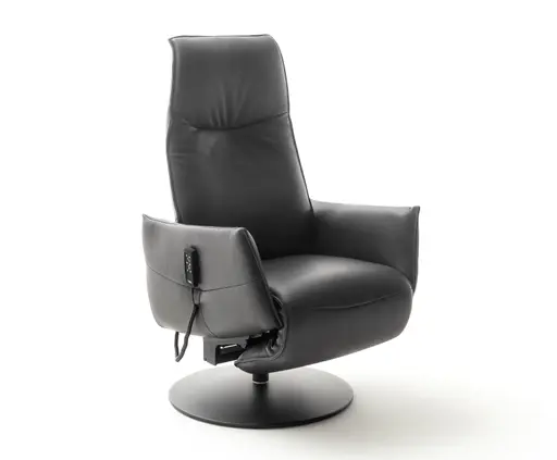 Relaxsessel Marsala - inklusive Motorischer Verstellung und Aufstehhilfe, Leder, Grau