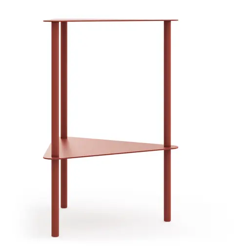 Beistelltisch Dagny - BHT ca. 40x55x40 cm, Dreieckig, Metall, Camparirot