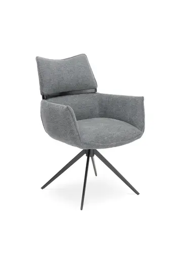 Armlehnstuhl MARJA - drehbar, Stoff, Grau