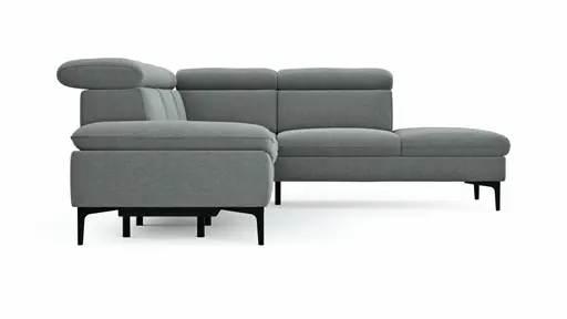 Ecksofa Felipa - 2,5-Sitzer mit Ecke rechts inkl. Armlehne verstellbar und Rückenlehne/Sitztiefe verstellbar (motorisch), Stoff, Grau