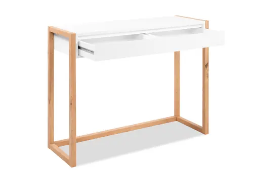 Konsole - LB ca. 100x35 cm, Weiß, Artisan Eiche Nachbildung