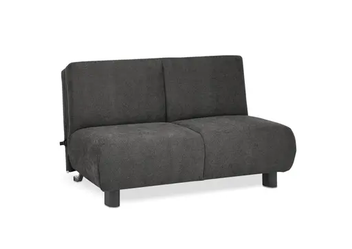 Faltsofa EBBY - 2-Sitzer ohne Armlehne, 140 cm inkl. Schlaffunktion/Relaxfunktion, Stoff, Dunkelgrau