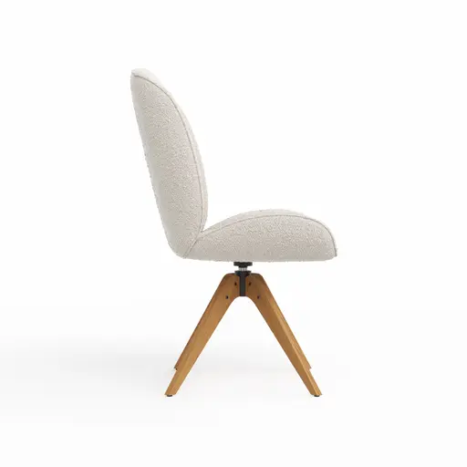 Stuhl Alara - drehbar, Stoff, Weiß